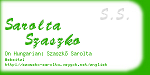 sarolta szaszko business card