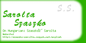 sarolta szaszko business card